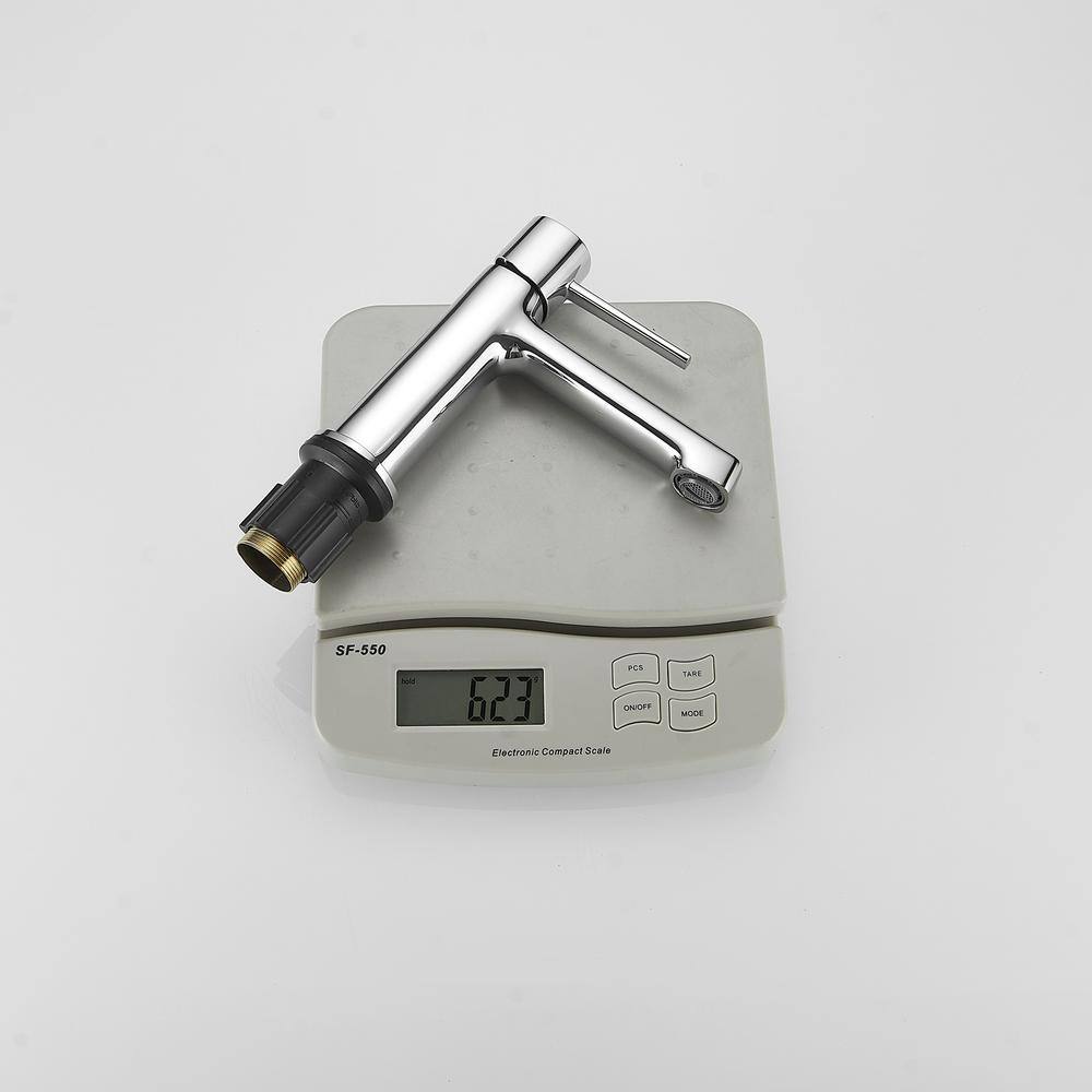 Polished Chrome Single Handle Modern Bathroom Faucet