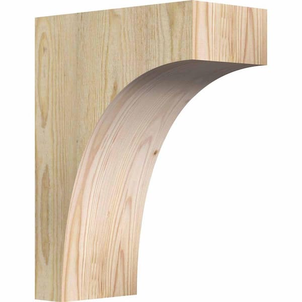 Ekena Millwork 6 in. x 12 in. x 16 in. Douglas Fir Huntington Rough Sawn Corbel