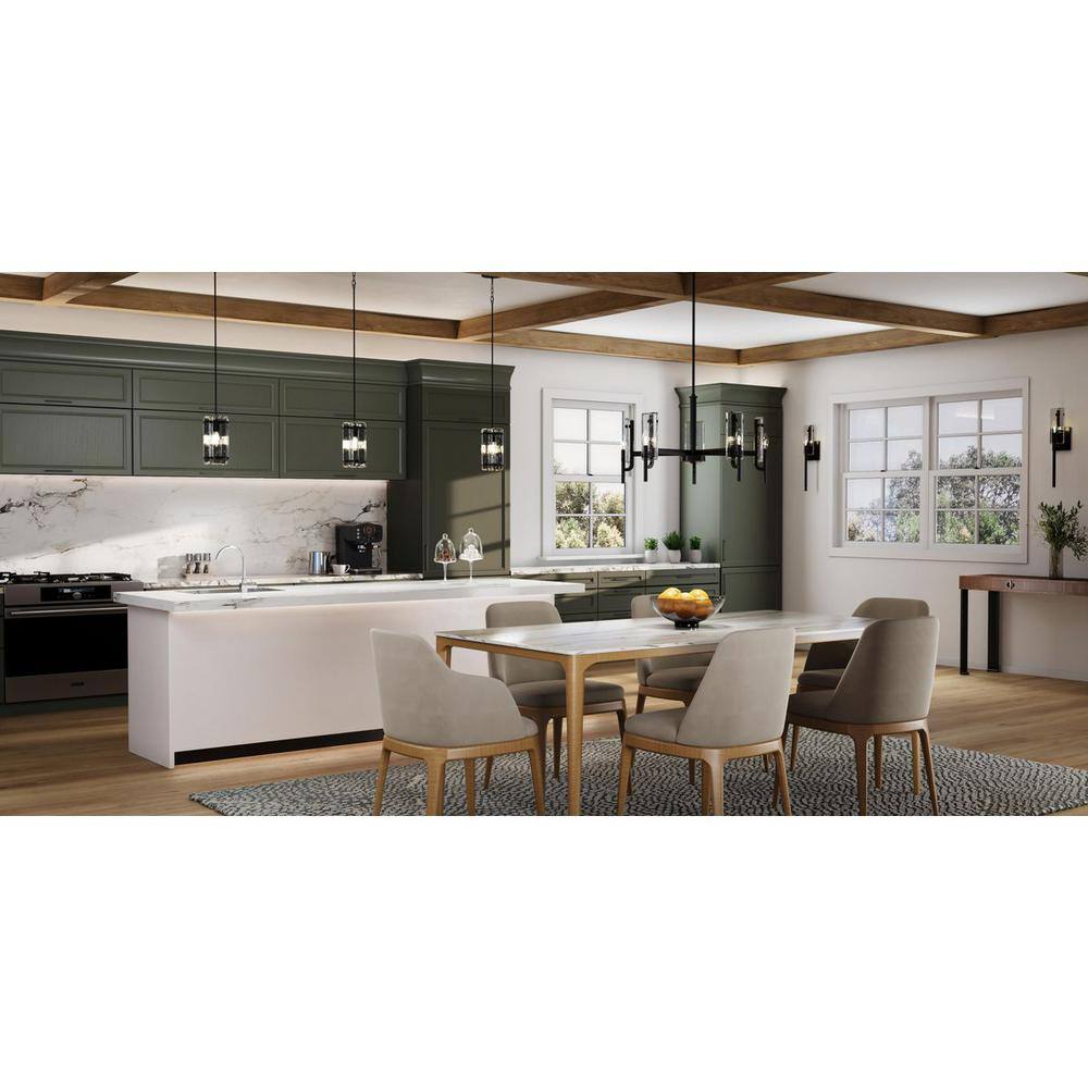 Rivera Matte Black Mini Pendant with Clear Textured Glass