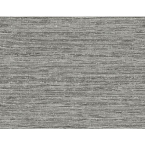 A-Street Prints Tiverton Charcoal Faux Grasscloth Wallpaper Sample