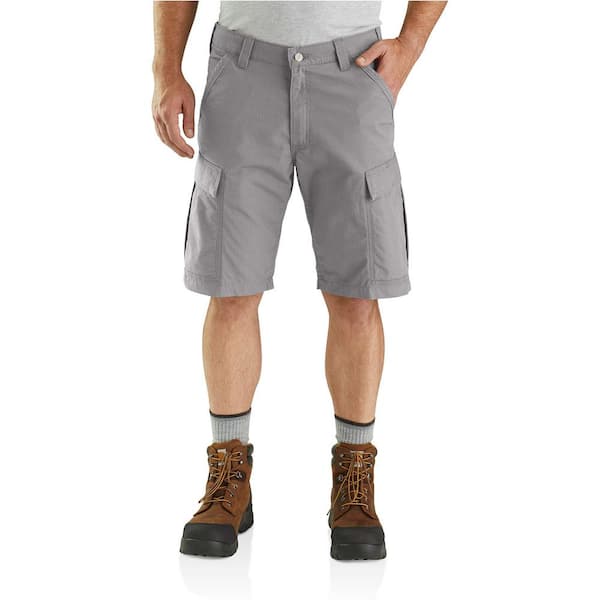 Carhartt Mens's 50 in. Asphalt Cotton/Polyester/Elaster BS3543 Force Relaxed Fit Ripstop Cargo Short