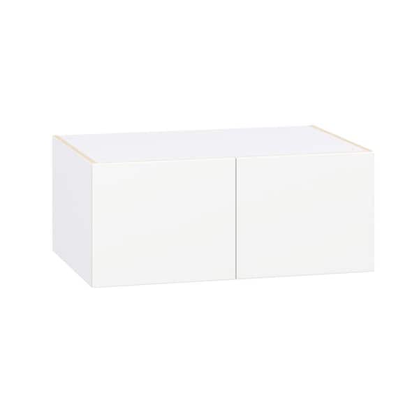 J COLLECTION Timberline 36 in. W x 24 in. D x 15 in. H Assembled Slab Wall Bridge Kitchen Cabinet in Bright White