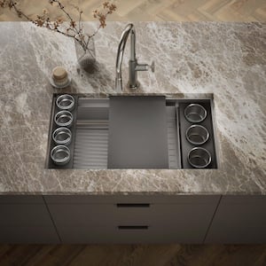 KOHLER Synthos 33.75 in Undermount Single Bowl Stainless Steel