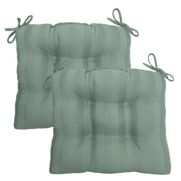 Hampton Bay Bayou Solid Tufted Outdoor Seat Pad (2-Pack)