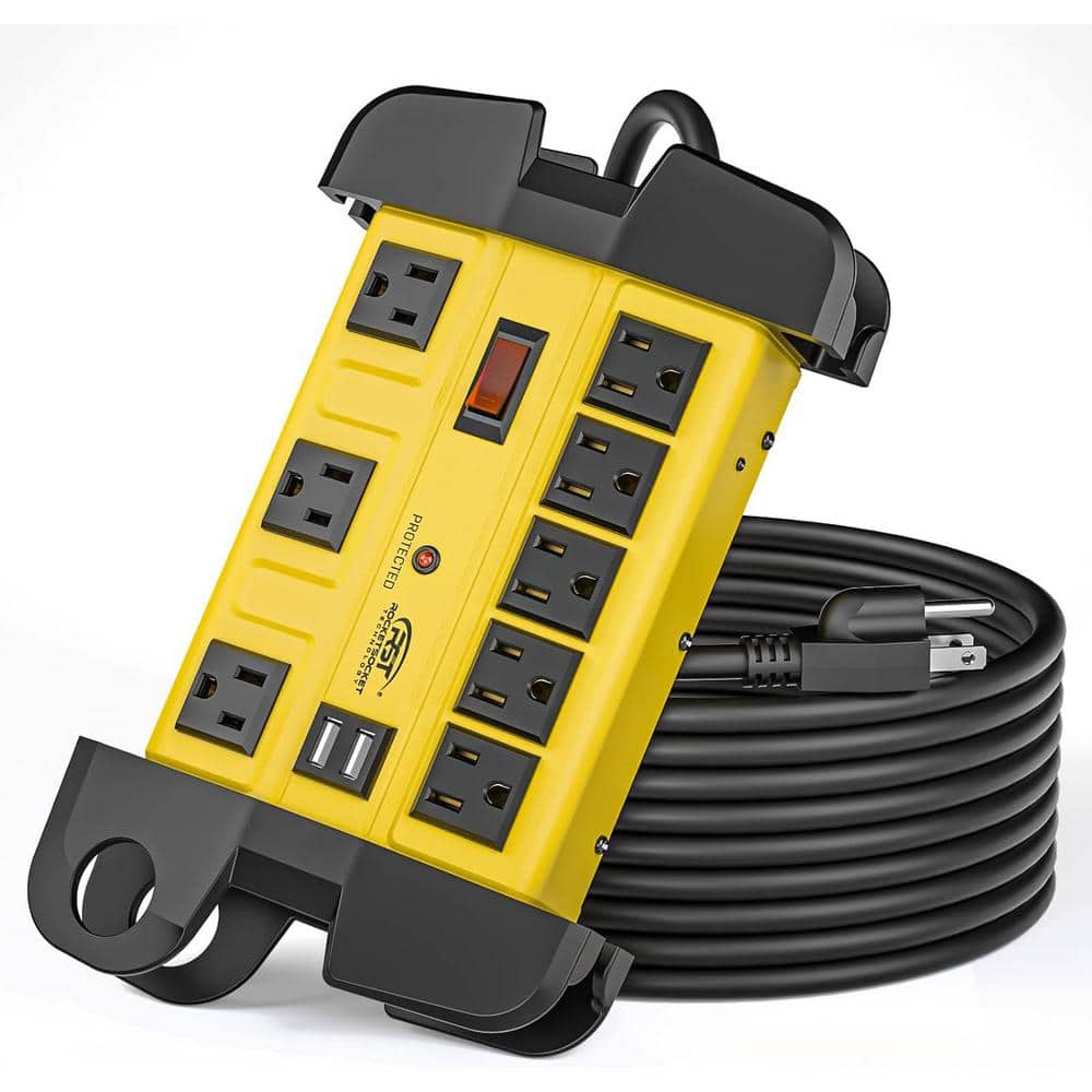 8-Outlet Power Strip Surge Protector with 2-USB Port and 15 ft.Long Cord in Yellow price history on PriceWatchPro
