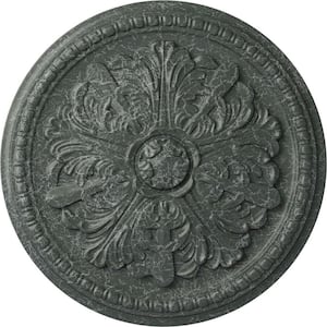 1-1/2" x 16-7/8" x 16-7/8" Polyurethane Swindon Ceiling Medallion, Athenian Green Crackle