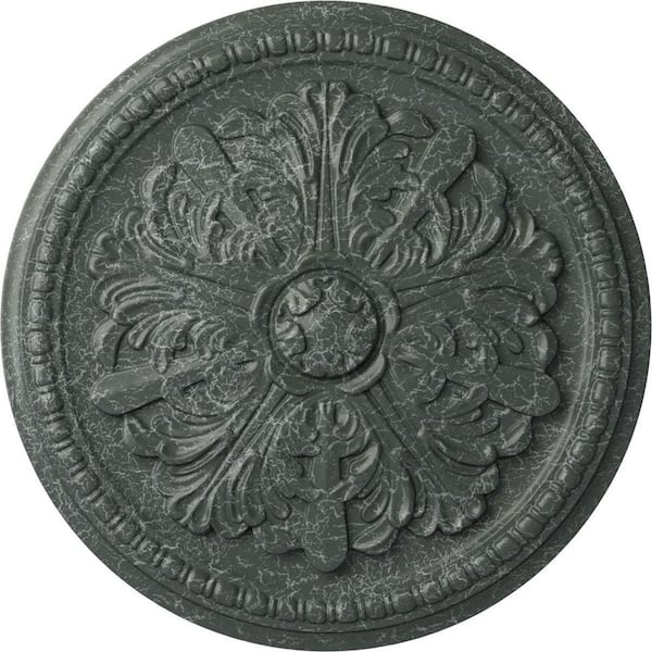 Ekena Millwork 1-1/2" x 16-7/8" x 16-7/8" Polyurethane Swindon Ceiling Medallion, Athenian Green Crackle
