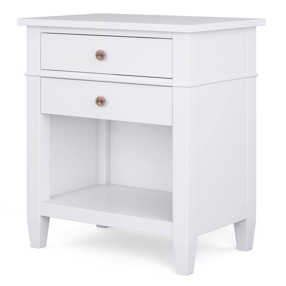 Carlton Transitional Solid Wood 24" Bedside Nightstand in Light Golden Brown