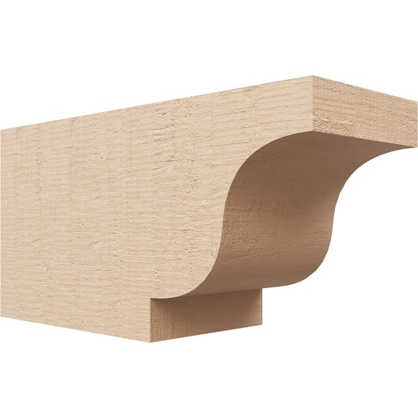 Ekena Millwork 6-in. x 8-in. x 16-in. Newport Woodgrain, Primed Tan Timberthane Polyurethane Rafter Tail Brace