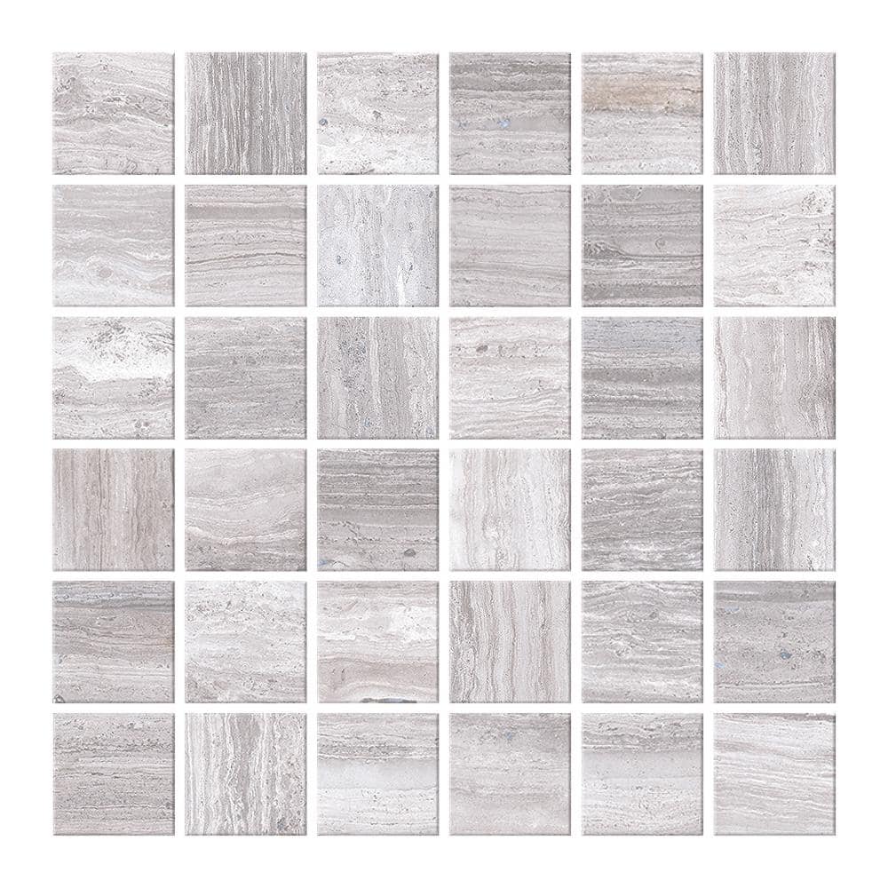 Gray Matte Porcelain Mosaic Sheet Wall & Floor Tile