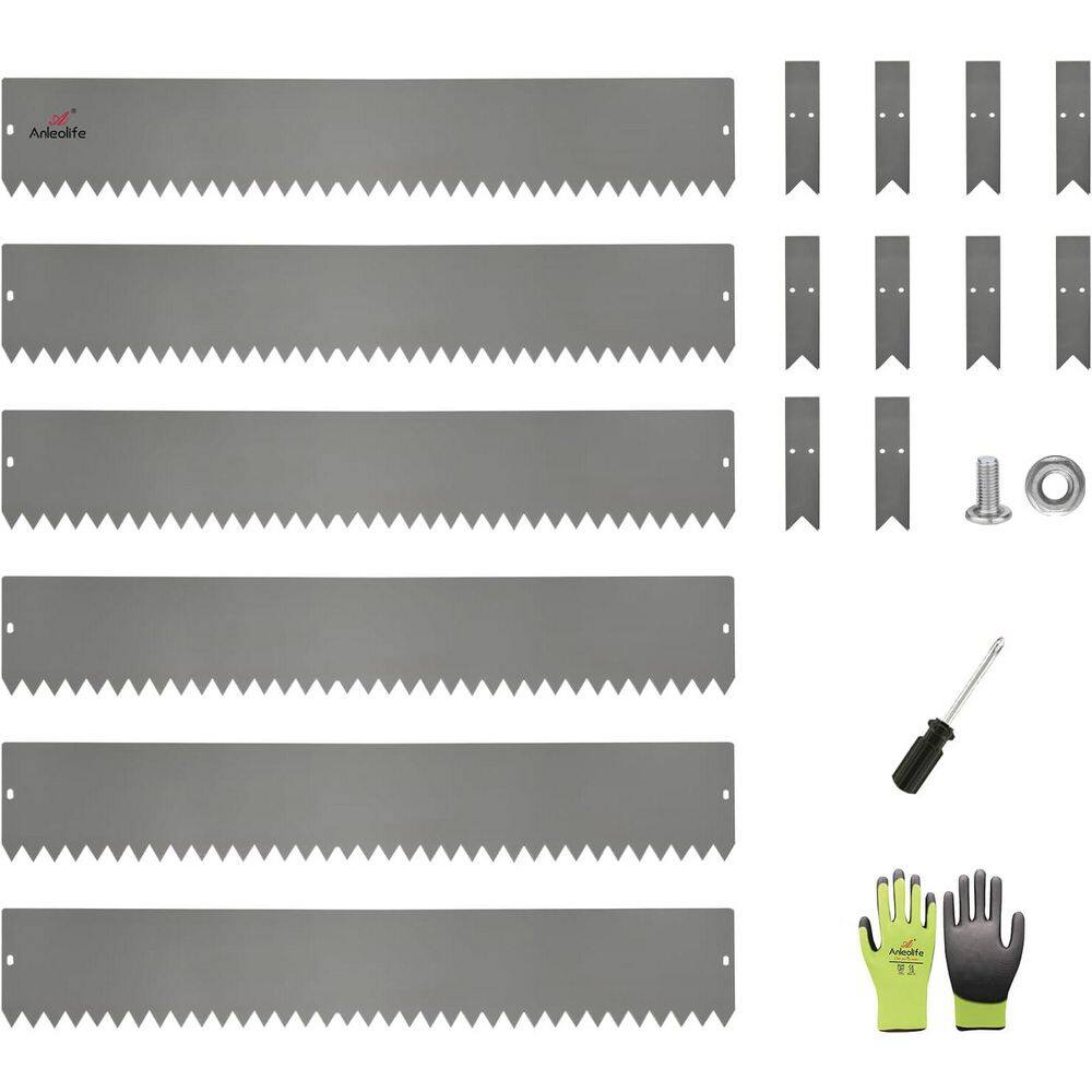6-Pack 40 in. L x 6 in. H Quartz Grey Steel Garden Landscape Edging, Bendab