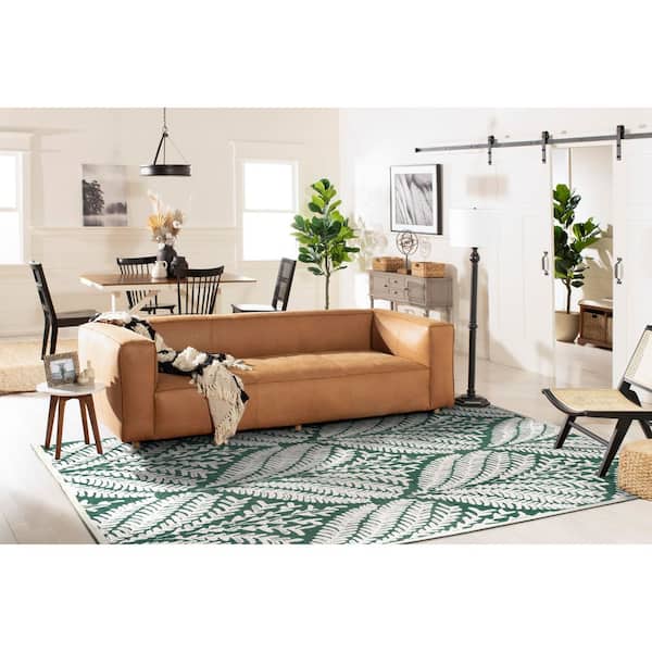 SAFAVIEH Capri 6 ft. x 9 ft. Dark Green/Ivory Abstract Area Rug