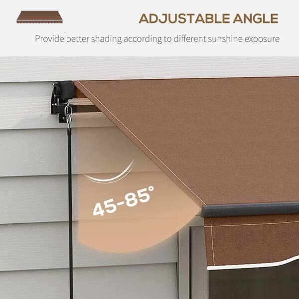16 ft. W x 10 ft. D Retractable Awning, 280gsm UV Resistant