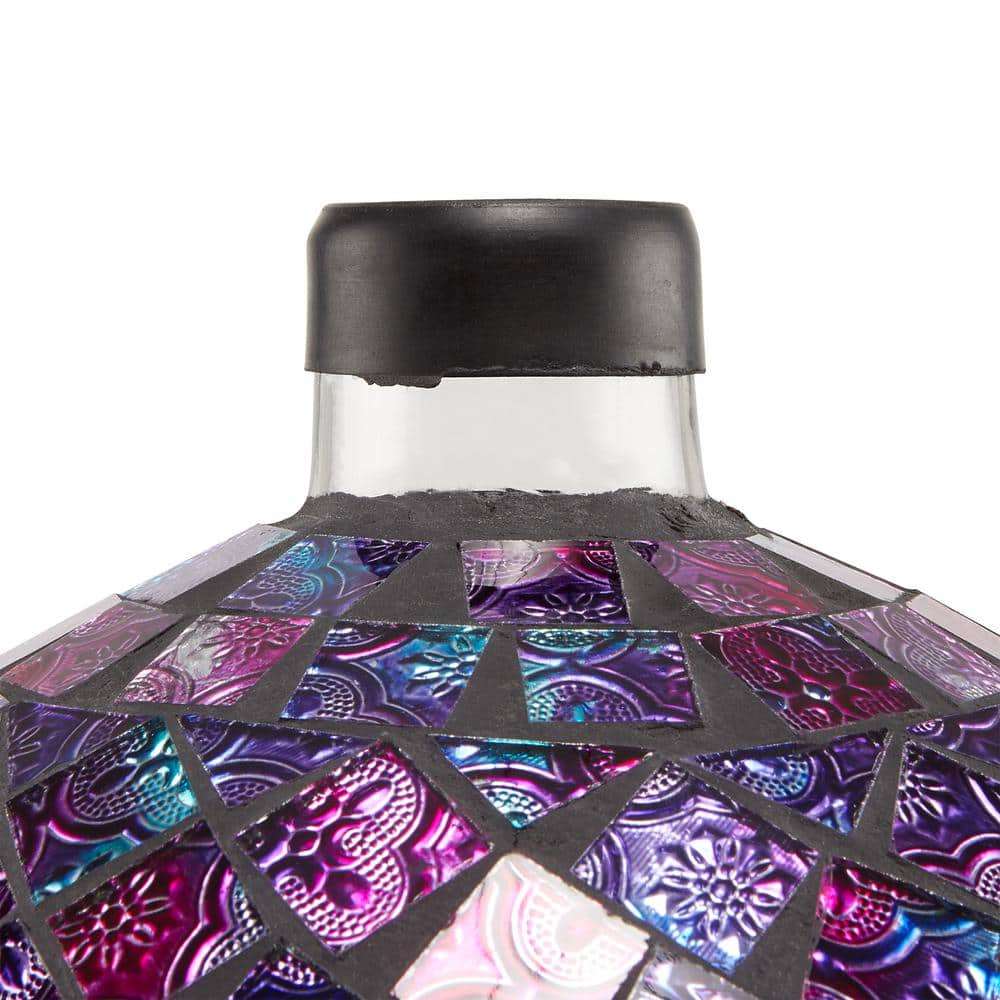 10" Purple Embossed Glass Mosaic Gazing Globe