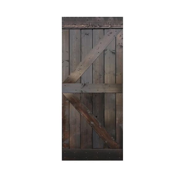CALHOME 30 in. x 84 in. Knotty Pine Solid Wood Interior DIY Barn Door