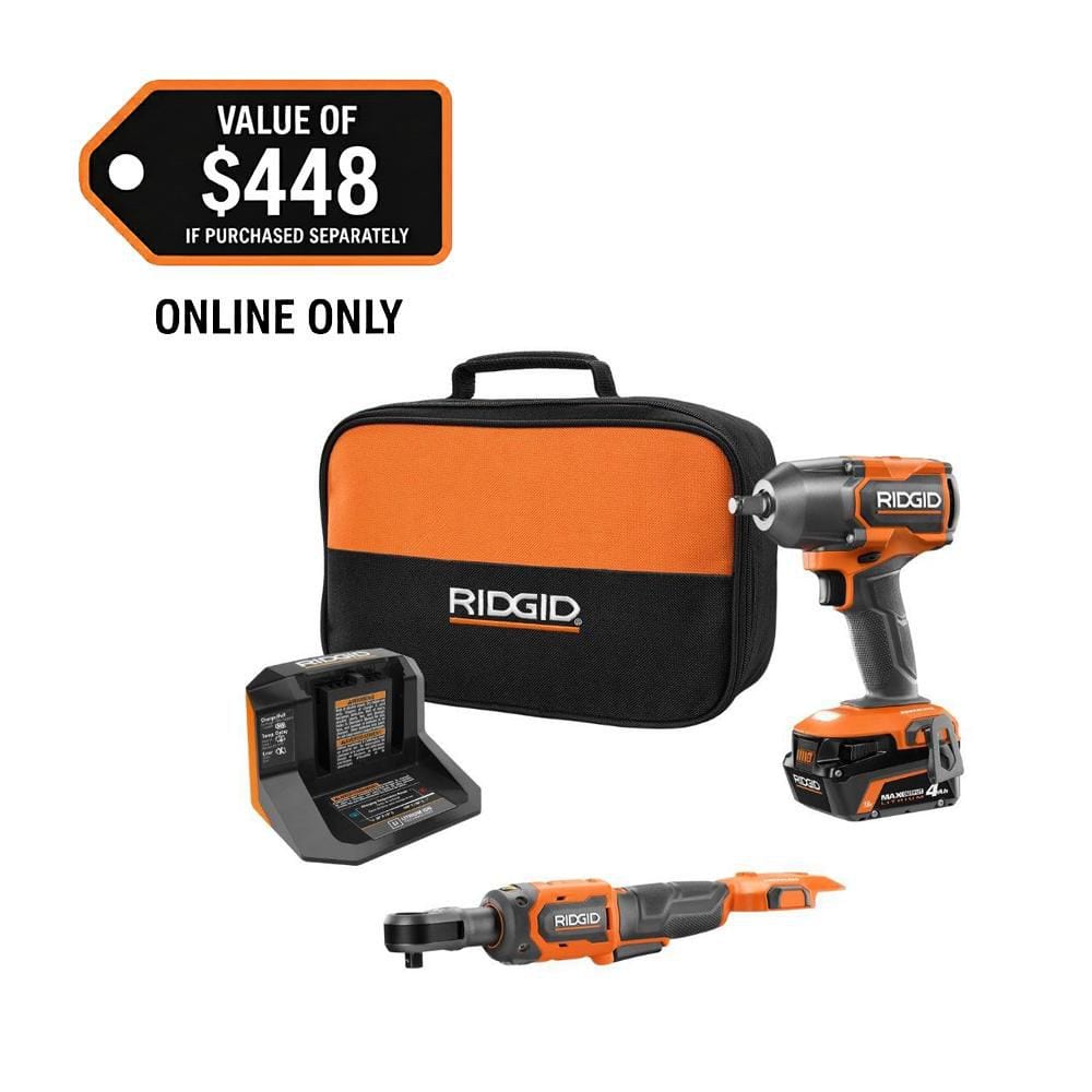 RIDGID 18V Brushless Cordless 2-Tool Combo Kit w/ 1/2 in. Impact