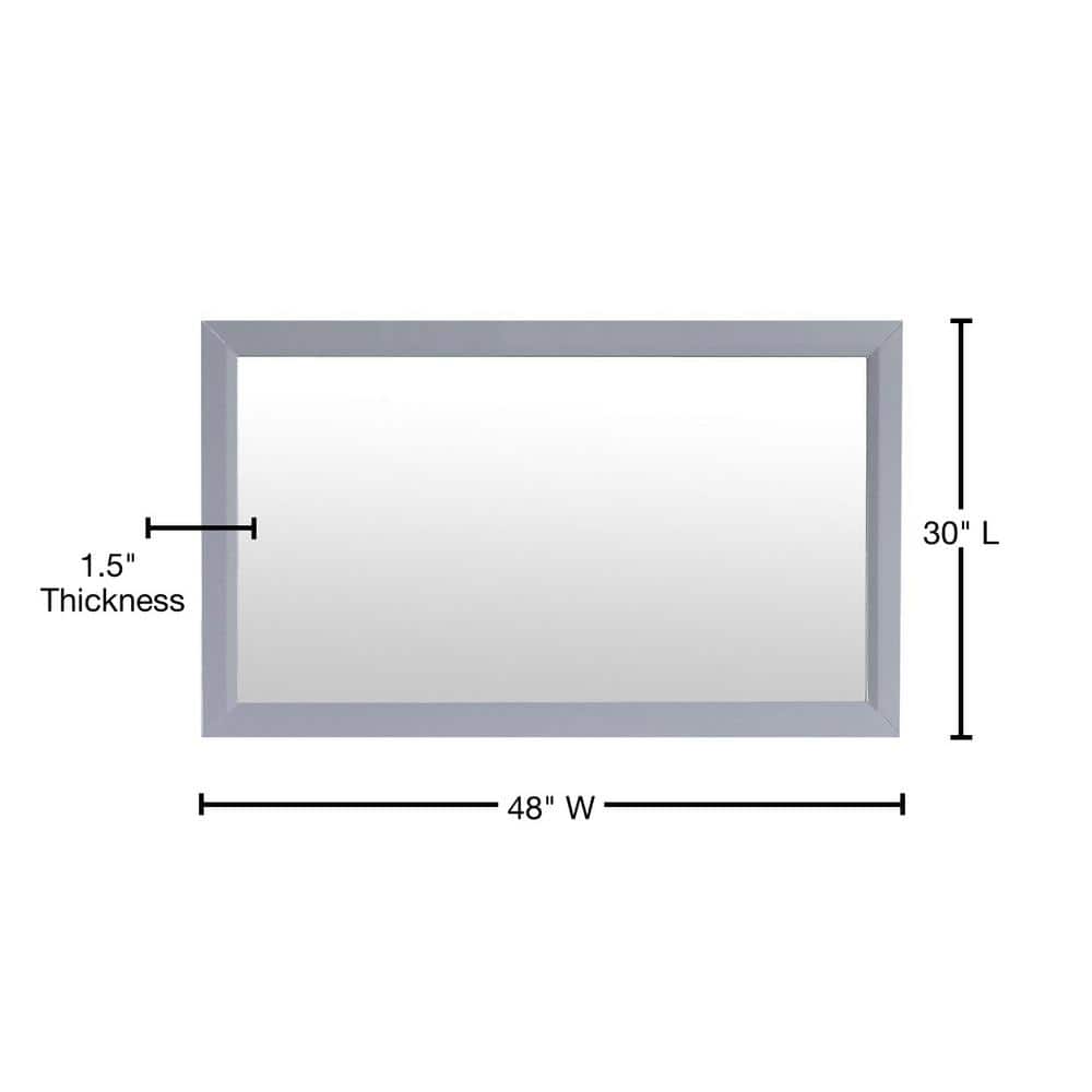 Brushed Wood 48" Rectangular Vanity Wall Mirror