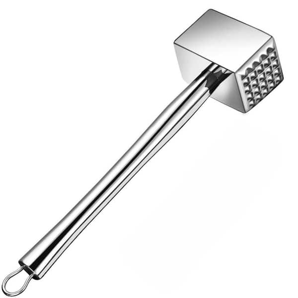 1.65 lb. Stainless Steel Meat Tenderizer with Extended Handle for Chicken, Steak, Labor-Saving Kitchen Meat Mallet