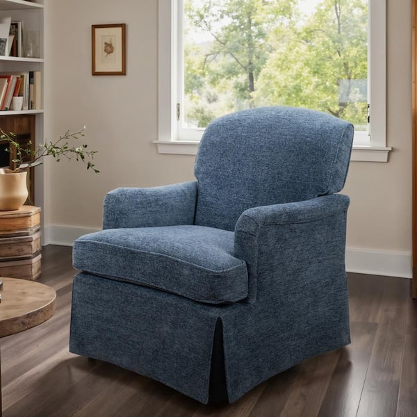 Elegrest Blue Polyester Swivel Accent Arm Chair