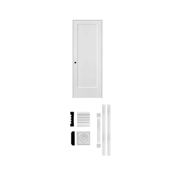 30 in. x 80 in. Interior Door and 3/4 in. x 3 in. x 8 ft. MDF Fluted Door Casing Set