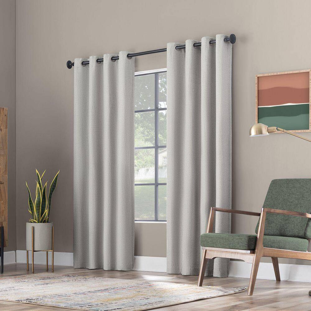 White Polyester Blackout Grommet Curtain Panel 50" x 96"