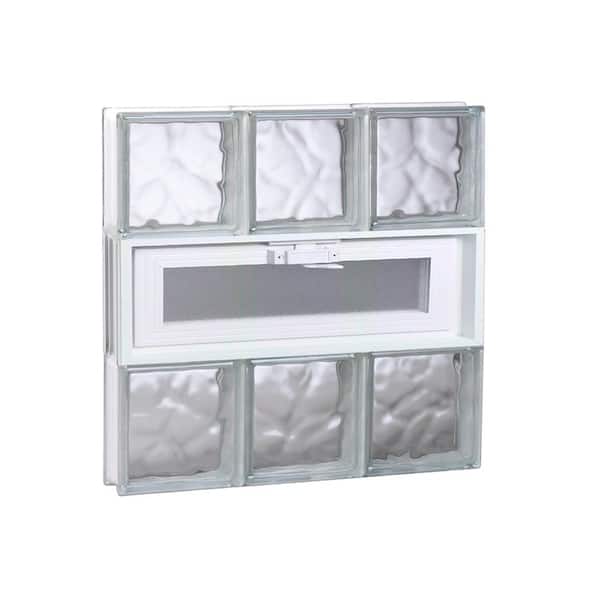 Clearly Secure 17.25 in. x 17.25 in. x 3.125 in. Frameless Wave Pattern Vented Glass Block Window