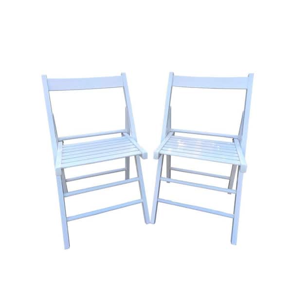 Miscool Anky White Wood Portable Folding Lawn Chairs for Camping (Set of 2)