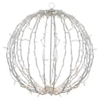 23 in. LED Lighted Christmas Hanging Ball Decoration - Warm White Lights