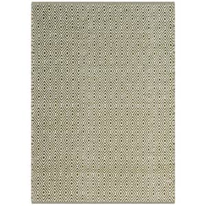 Montauk Ivory/Green Doormat 3 ft. x 5 ft. Geometric Area Rug
