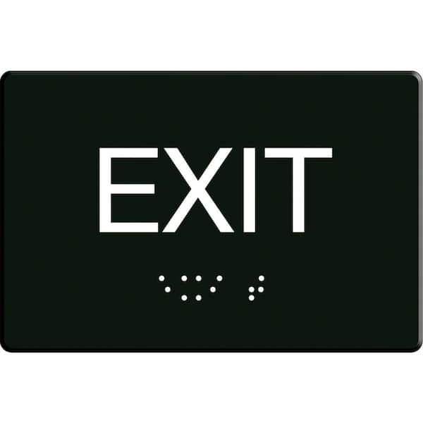 6 in. x 9 in. ADA Adhesive Exit Sign with Braille