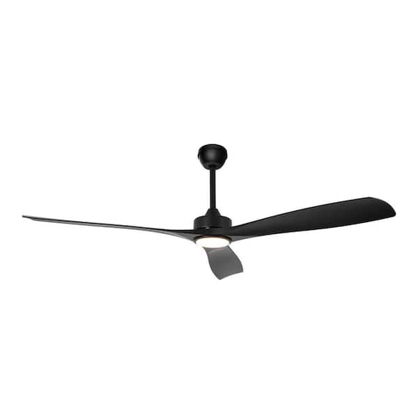 SkyFan Rigel 60 in 3-Blade Color Changing LED Matte Black plug and play Ceiling fan