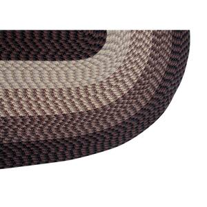 Alpine Collection Chocolate Stripe 50in. x 80in. 7-Piece Reversible Rug Set