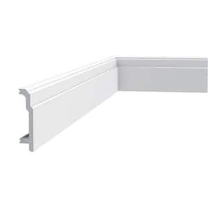 1 in. D x 4-1/4 in. W x 78-3/4 in. L Primed White High Impact Polystyrene Baseboard Moulding (2-Pack)