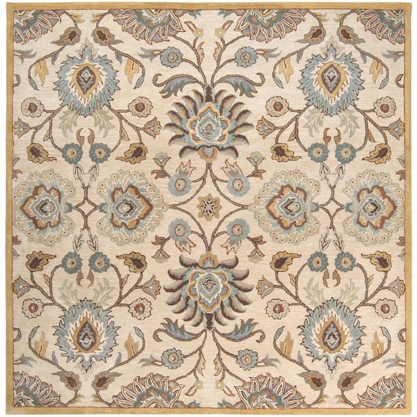 Livabliss Artes Beige 8 ft. x 8 ft. Square Area Rug