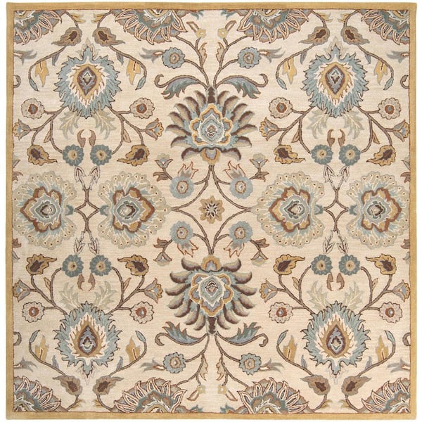 Livabliss Cambrai Taupe 6 ft. x 6 ft. Square Indoor Area Rug