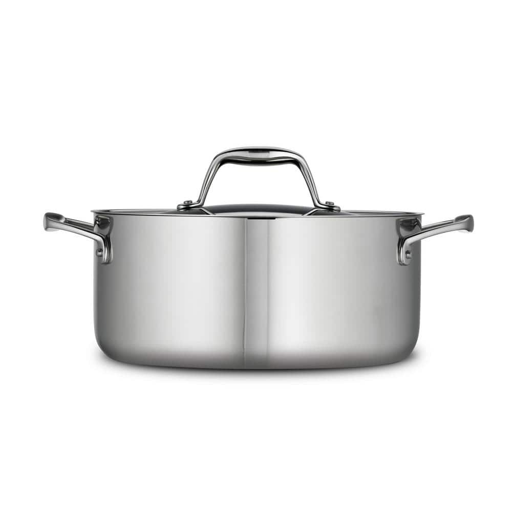 Tri-Ply Clad 5-Quart Stainless Steel Round Dutch Oven