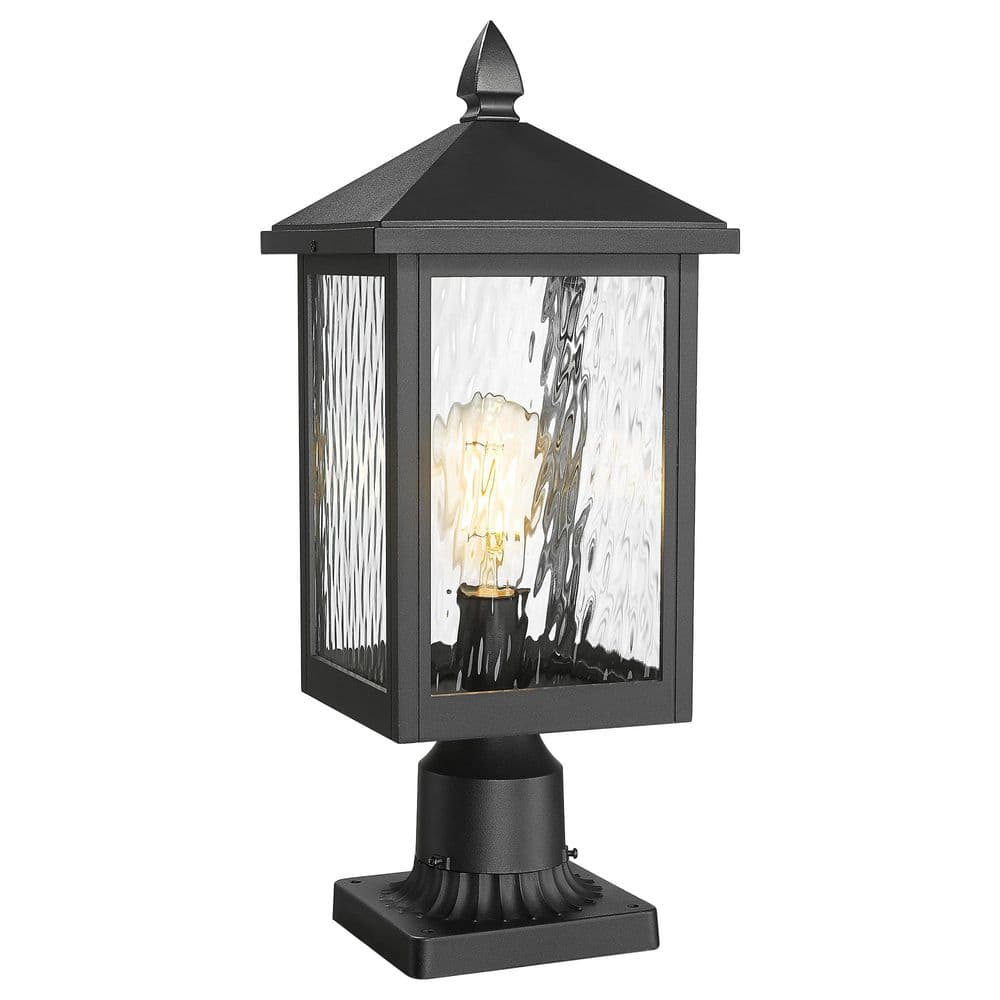 1-Light Black Aluminum Hardwired Outdoor Weather Resistant Post Light Set with No Bulbs Included price history on PriceWatchPro