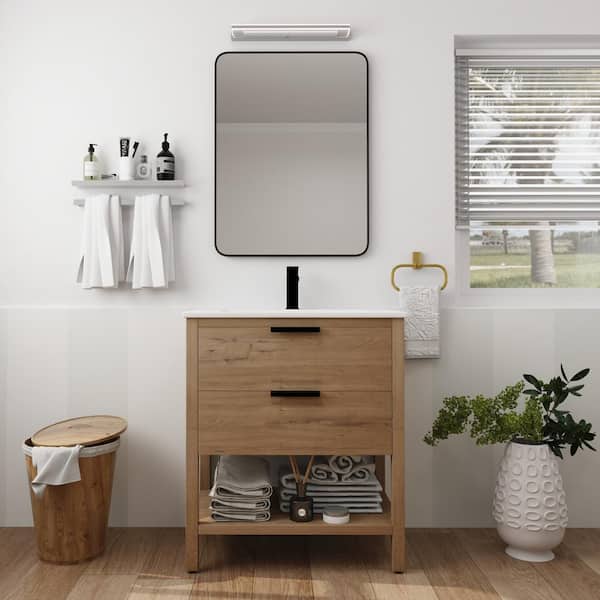 Xspracer Victoria 30 in. W x 18 in. D x 34 in. H Freestanding Modern Design Single Sink Bath Vanity with Top and Cabinet in Wood