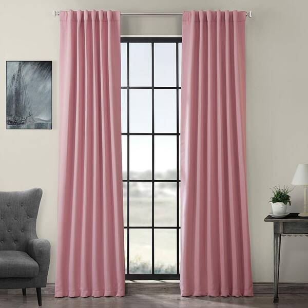 Exclusive Fabrics & Furnishings Precious Pink Rod Pocket Blackout Curtain - 50 in. W x 108 in. L (1 Panel)