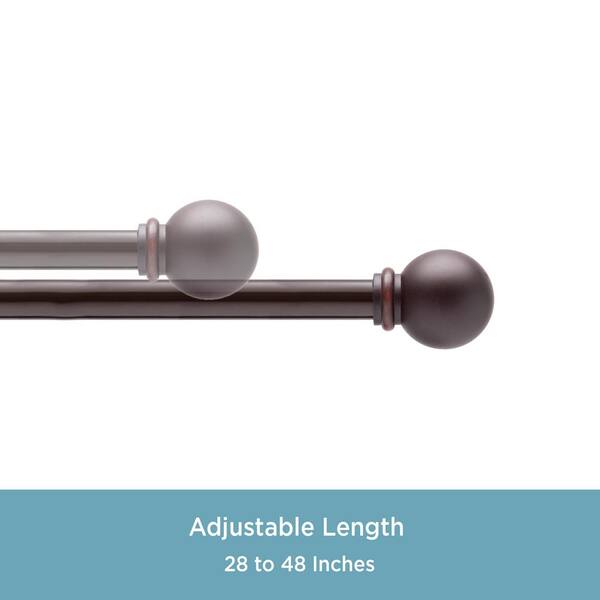 Mayrhyme 1 Inch Diameter Curtain Rod 16 28 Inches Adjustable Set With Premium Aluminum Brackets And Finials Single Heavy Duty Rods For Windows Brass Home Décor Kitchen School619 Ru Mayrhyme 1 Inch Diameter Curtain Rod 16, 28 Inch Curtain Rod
