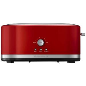 Empire 4-Slice Red Long Slot Toaster with Crumb Tray