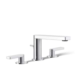 Composed 8 in. Widespread 2-Handle Lever Handle Bathroom Faucet with Drain in Polished Chrome