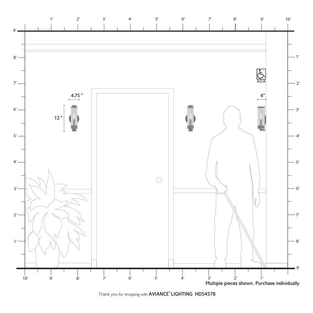 Castleton Polished Chrome 1-Light ADA Compliant Wall Sconce with Clear Glass