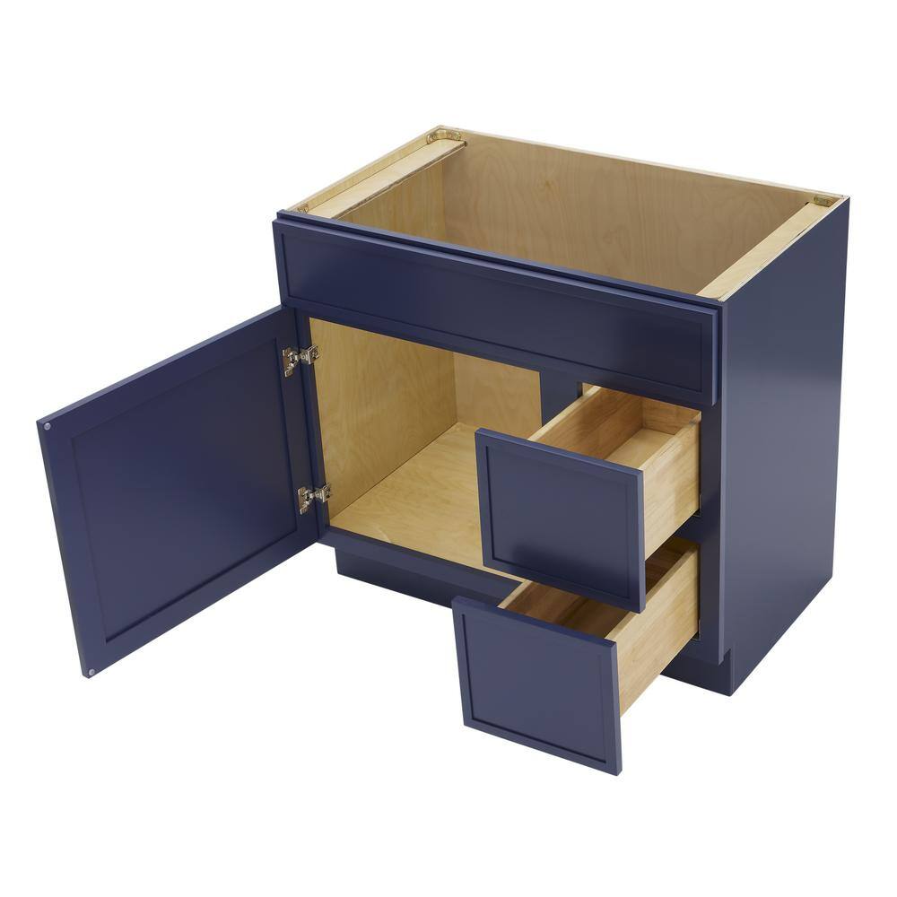 36" Blue Birch Plywood Freestanding Single Base Cabinet with Soft Close Door
