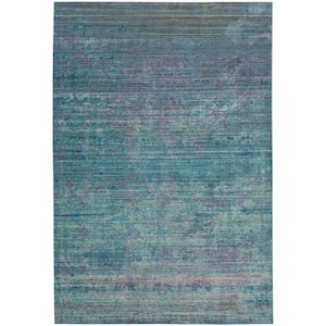 Safavieh Valencia Tappeto Runner Vintage 2'3 X 10' - Turchese/multicolor, Poliestere Setoso, Effetto Acquerello