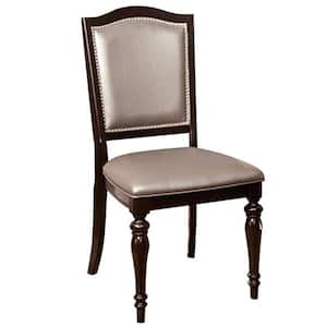 Harrington Dark Walnut and Pewter Transitional Style Side Chair