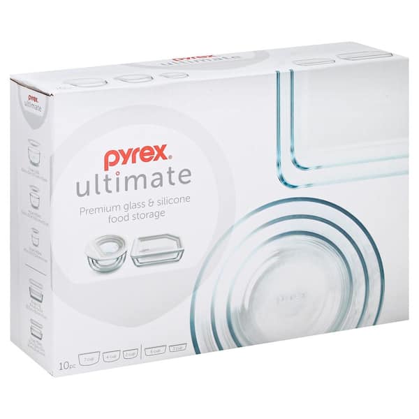 Reviews for Pyrex Ultimate Storage 10-Piece Glass Storage Set with White  Lids