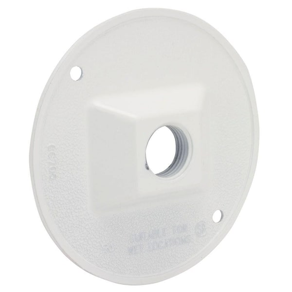 BELL Gray 4 in. Round Weatherproof Cluster Cover with One 1/2 in. Threaded Outlet
