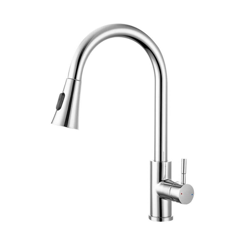 15.67 in. Single Handle 360° Spout Swivel Pull Down Sprayer Kitchen Faucet