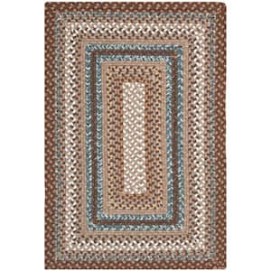 Braided Brown/Multi Doormat 3 ft. x 5 ft. Border Area Rug